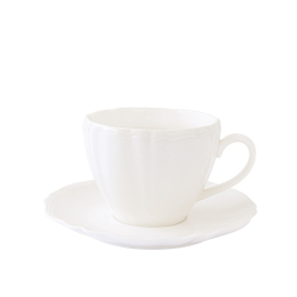 Tass alustaldrikuga PERLE WHITE (280 ml)